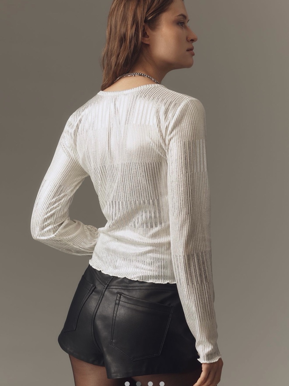 The Andie Shimmer Ribbed Cardigan by Pilcro - Picture 2 of 6